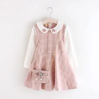 Spring and Autumn Childrens Dresses New Girls Princess Dresses Long Sleeves Plaid Dresses Girls Baby Dresses Free Bag  by Hs2023