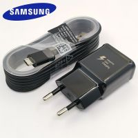 อะแดปเตอร์แปลงไฟ USB Samsung ที่ชาร์จความเร็วสูง9V/1.67A สายไมโคร1.5ม. สำหรับ Galaxy S6 A5 A3ขอบ S7 A7 A10 Note 5