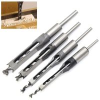 6PCS HSS Twist Drill Bits Square Auger Mortising Chisel Drill Set Square Hole Woodworking Drill เครื่องมือ ชุด ชุดเลื่อยขยาย