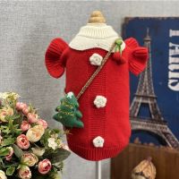 Pet Dog Skirt Christmas Sweater Puppy Sweater Dress Sweet Pet Dog Clothing Warm Winter Design Red Clothes Chihuahua Yorkshire