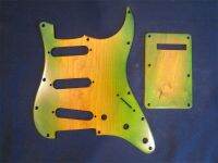 1เซ็ตสีเขียวและสีเหลือง SSS Pickguard แผ่นหลังสำหรับ FD ST สไตล์กีต้าร์