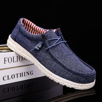 High Quality Summer Canvas Men Shoes Breathable Lightweight Casual Driving Shoes Slip Easy To Wear Mens Loafers Big Size 40-48