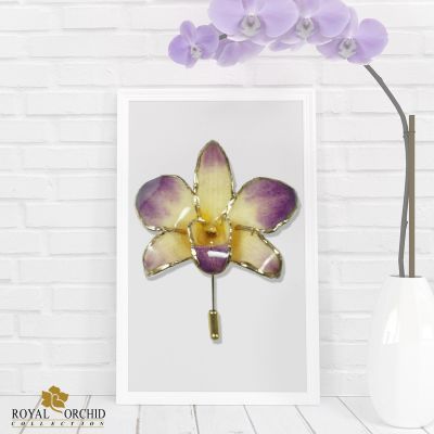 Royal Orchid เข็มกลัดติดเสื้อ พินติดสูท Lapel pin ดอกไม้ติดหน้าอก เข็มกลัดดอกไม้ เข็มกลัดกล้วยไม้