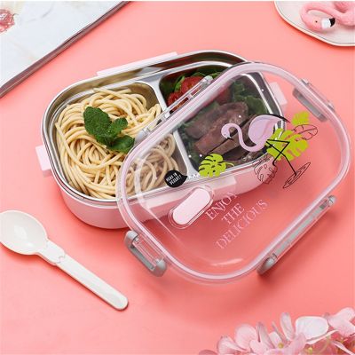 hot【cw】 Keep Warm Food With Compartments Tableware 304 Kids Bento