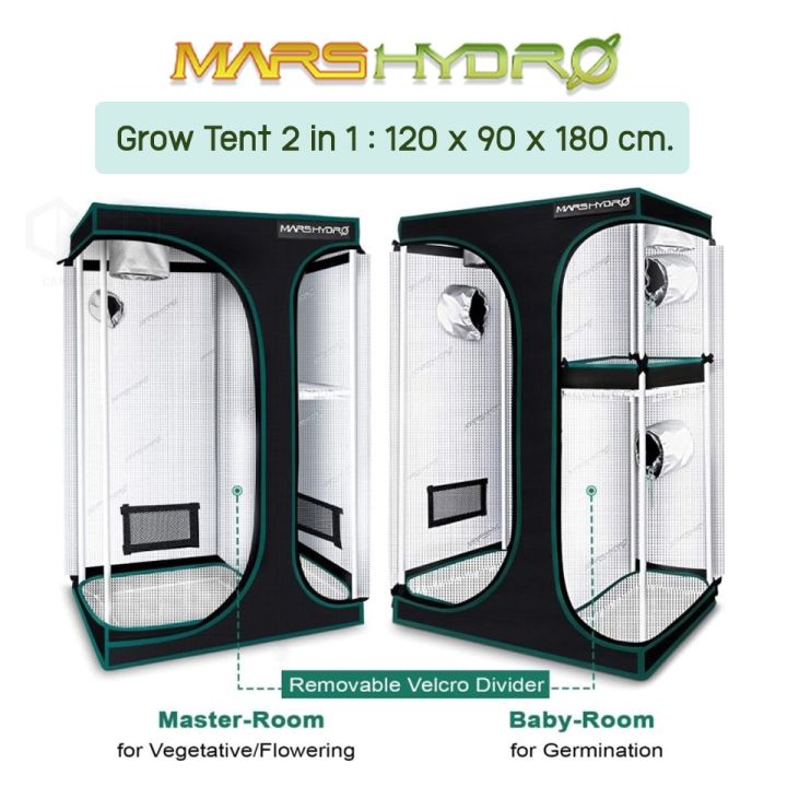เต็นท์ปลูกต้นไม้-เต็นท์ปลูกผัก-mars-hydro-2-in-1-grow-tent-มี-3-ขนาดให้เลือก-90x60x140-120x90x180-150x120x200cm-diamond-mylar-1680d-หนาขาดยาก-marshydro-tent-2-in-1-tent-cannadude420