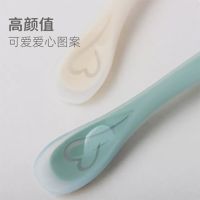 Korean moudui silica gel complementary food spoon baby feeding spoon tableware children eating baby silica gel soft spoon middle Bowl Fork Spoon Sets