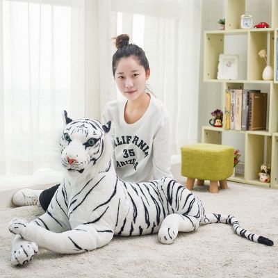 หมอนของเล่นตุ๊กตาเสือขาวยักษ์30-120ซม. หมอนสัตว์ป่าตุ๊กตา Stitch เสือเหลืองเสือดาวเสือดำดำของเล่นสำหรับเด็ก