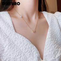 【CW】 DIEYURO 316L Korea New Round Necklace Pendant Fashion Stitching Luxury