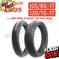 DEESTONE ยางนอก ขนาด 100/80-17 (ล้อหน้า), 130/70-17(ล้อหลัง) CBR 150R, M-SLAZ, YZF-R15, Ninja (ไม่ใช้ยางใน) D805