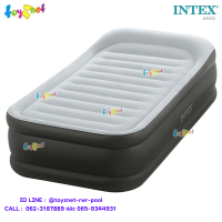 Intex ส่งฟรี ที่นอนเป่าลม ดูรา-บีม เดอลุกซ์พิลโล่เรสท์ 3.5 ฟุต (ทวิน) 0.99x1.91x0.42 ม. ที่สูบลมไฟฟ้าฝังในตัว รุ่น 64432