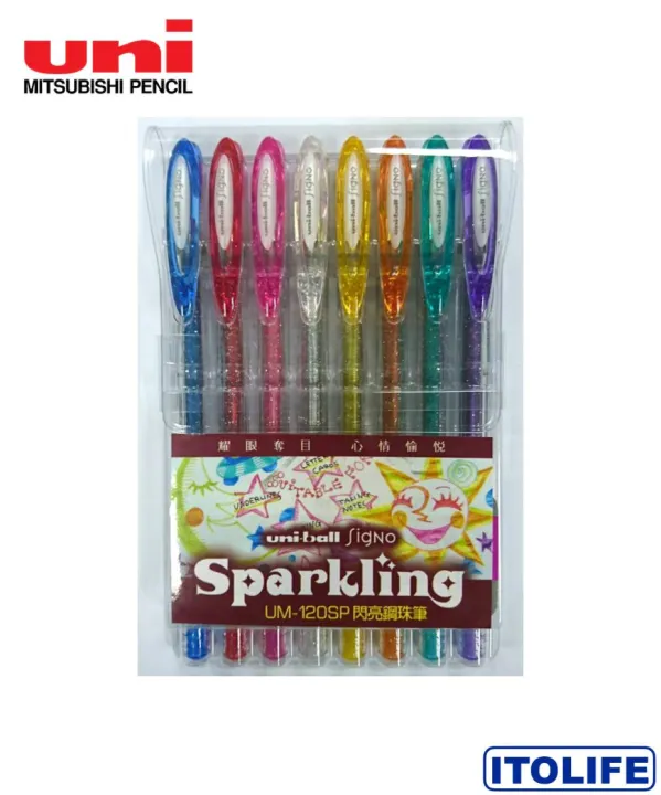 Uniball Signo Sparkling Glitter Gel Pen UM120SP/8C 8 colors set Lazada PH