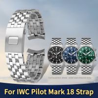 สายนาฬิกาสแตนเลสชายคุณภาพสูง20มม. 21มม. สำหรับ IWC สายรัดปลายโค้งนักบินเจ้าชายน้อยเครื่องหมาย IW377717 IW377714 17 18