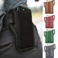 【Ready Stock】 ☁ C23 10 Colors Upgrade New Cellphone Bum Bags Belt Loop Holster Case Outdoor Edc Cowboy Leather Purse Phone Wallet Vintage Pack Belt Clip Protective Sheath Belt Bag Waist Bag not include belt