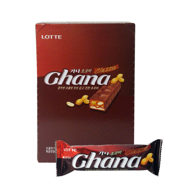 LOTTE GHANA CHOCOLATE BAR PEANUT 12PCS 45G Lazada PH