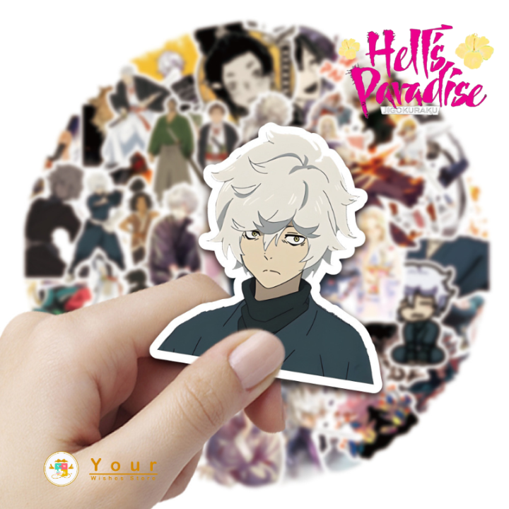 hells-paradise-jigokuraku-sticker-gabimaru-52-pcs-สุขาวดีอเวจี-กาบิมารุ-สติ๊กเกอร์-สติ๊กเกอร์การ์ตูน-สติกเกอร์อนิเมะ-ของเล่น-ของสะสม-diy