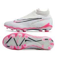 ○ Phantom GX Elite White Pink High-Top Low Waterproof Full Knit Electroplating Sole FG Football Boots