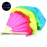 Hand Made Colorful Belly Dance Dancing Silk Bamboo Long Fans Veils For Folk Dance 1.8m