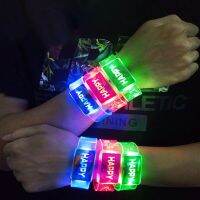 Light Up Wristband Happy Bracelet Led Night Light Party Decoration Supplies for Wedding Festival Party Guest Kid Gift B03E