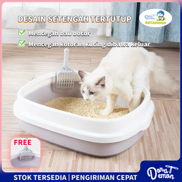 Morandi Litter Box Kucing Cat Toilet Tempat Bak Pasir Kucing Besar