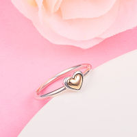 CKK Domed Golden Heart Ring Women Anel Feminino 100 925 Jewelry Sterling Silver Anillos Mujer Wedding Engagement