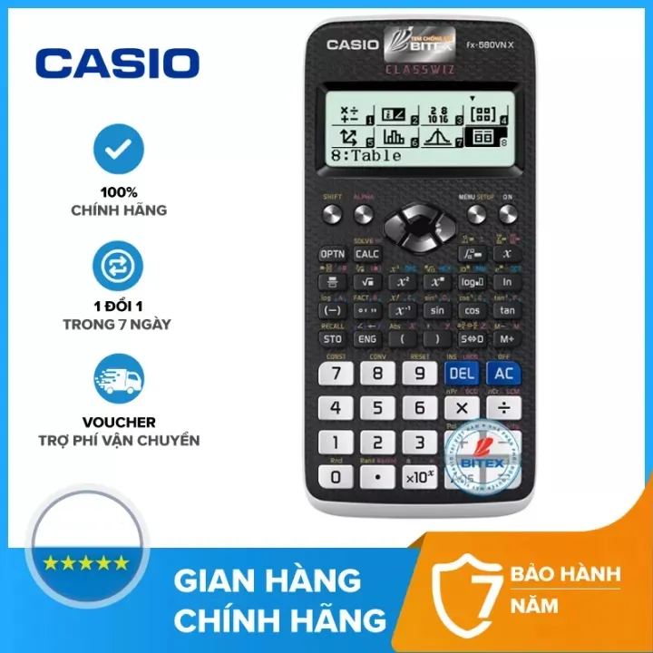 Máy tính Casio FX-580VNX với tính năng đa dụng và khả năng xử lý nhanh chóng sẽ giúp bạn dễ dàng thực hiện các phép tính phức tạp. Hãy xem ngay hình ảnh máy tính Casio này để hiểu thêm về nó và sử dụng tốt hơn nhé!