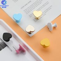 Colorful Heart Type Childrens Room Furniture Handle Cartoon Cabinet Handle Wardrobe Drawer Knob Single Hole Solid Door Hardware Locks