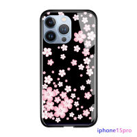 GGK เคสสำหรับ Apple iPhone 15 Plus 15 Pro Max 15 Pro รูปผีเสื้อหรูหราเหมือนในฝันลายดอกไม้ดาวเคสกันกระแทกกระจกนิรภัยมันวาวเคสฝาหลัง