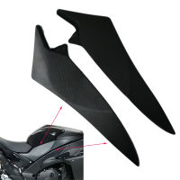 รถจักรยานยนต์สีดำถังแก๊สด้านข้าง Trim แทรกแผง Fairing Cowl สำหรับ Yamaha YZF R1 2009 - 2014 2010 2011 2012 2013