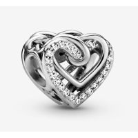 [พร้อมส่ง สินค้าแท้ ?] Pandora Sparkling Entwined Hearts Charm