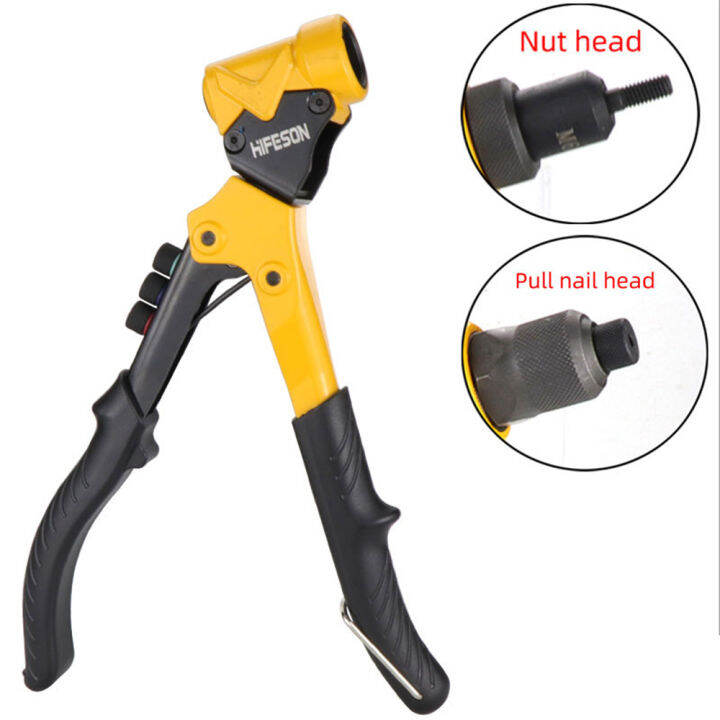 hifeson-single-handle-multifunctional-360-pull-rivet-nut-rivet-nails-tool-double-use-pulling-nail-riveter-for-m3-m4-m5-m6-nuts-dual-purpose-tool-for-2-4mm-4-8mm-nails