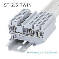 10ชิ้นชนิด St-2.5twin เร็วเดินสายไฟในรางแบบแยกส่วนขั้วต่อแบบไร้สกรูแบบกด