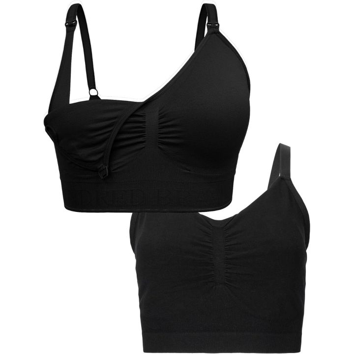 LZD Kindred Bravely Sleep Pumping Bra & Sublime Nursing Bra Bundle (Black,  Large-Busty)