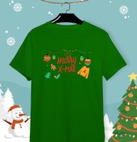 เสื้อยืดลายปีใหม่ เสื้อคริสมาสต์ Happy New Year &amp; Merry Christmas ลายน่ารักๆ ผ้า Cotton ?ใส่สบาย สีสันสดใส