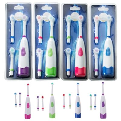 ■⊕ Waterproof Rotating Sonicare Electric Toothbrush cleaning With 3 Brush for Head Usb Rechargeable whitening for adultskids