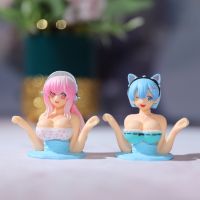 6.5CM รุ่น Q Rem ซูเปอร์โซนิโค PVC ตุ๊กตาขยับแขนขาได้อนิเมะ RE: Zero-Starting Life In Other World Girl Model การเก็บของเล่น