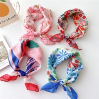 【CC】✶  58x58cm Cotton and Scarf Foulard Print Small Neck Scarves Hair Band Kerchief Bandana Shawl