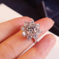 IOGOU Moissanite ดอกทานตะวัน Rings1.02.0Ct D สี925เงินสเตอร์ลิงแหวนแต่งงานสำหรับผู้หญิงหรูหราหมั้นเครื่องประดับของขวัญ