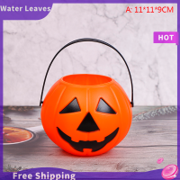 Water Leaves Halloween christams PARTY props พลาสติกฟักทองถังลูกอมกล่องตกแต่งฮาโลวีน