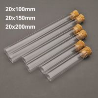 【CW】❍✒  5-10-20pcs 20x100mm / 20x150mm 20x200mm Lab Flat Bottom Thickening  Glass Test Tube with Stoppers