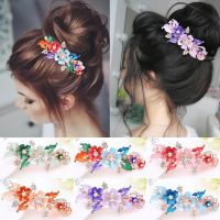 Styling Flower Barrettes Resin Floral Hair Clip Crystal Hairpin Headwear