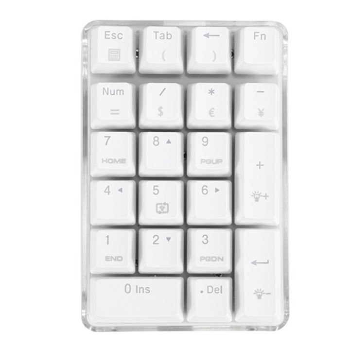 mechanical-numeric-keypad-brown-switch-wired-gaming-keypad-crystal-case-white-backlit-21-keys-mini-numpad-keypad