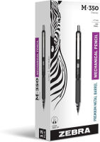 ZEBRA Pen M-350 Mechanical Pencil, 0.7mm Point Size, Space Black Barrel, Refillable Eraser, 12 Pack 12-Pack Black Barrel