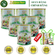 HCMTẶNG 1 HỘP Combo 6 lon Bột Ngũ Cốc 25 Green Nutri Nhập Khẩu