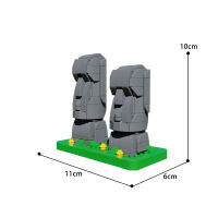 MOC Portrait Stone Volcanic Easter Island Statue Building Blocks Bricks Island Model Decoration Figure Carving Toys Child Gifts