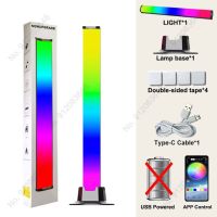 ไฟ LED เสียงดนตรี RGB โคมไฟซิมโฟนีควบคุมด้วยแอปจังหวะดนตรีแสงไฟสีไฟประดับบ้านหลอดไฟแอลอีดีสำหรับบาร์โดยรอบ