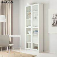 ตู้หนังสือ ตู้โชว์ ตู้ชั้นวางหนังสีอ บานกระจกนิรภัย  ขนาด 80X30X202 ซม. Bookcase Door Tempered Glass Show Collection Showcase  Versatile 80X30X202 Cm