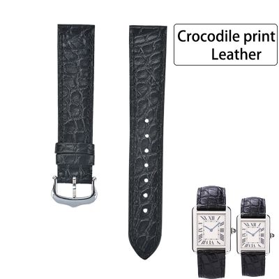 Professional Watch Band For Cartier Tank Solo W6700255 Genuine Leather Watch Strap Crocodile pattern16mm/ 20 mm Bracelet Men/lad