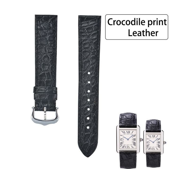 professional-watch-band-for-cartier-tank-solo-w6700255-genuine-leather-watch-strap-crocodile-pattern16mm-20-mm-bracelet-men-lad