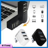 K8SEQ ใหม่ การถ่ายโอนข้อมูล หมุนได้ ความเร็วสูง กล่องแยก USB 3.0 Hub อะแดปเตอร์ 3พอร์ต