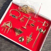 8pcsset Yu Gi Oh necklace keychains pendant Millenium emperors cosplay key Triangle logo alloy pendant cosplay gift